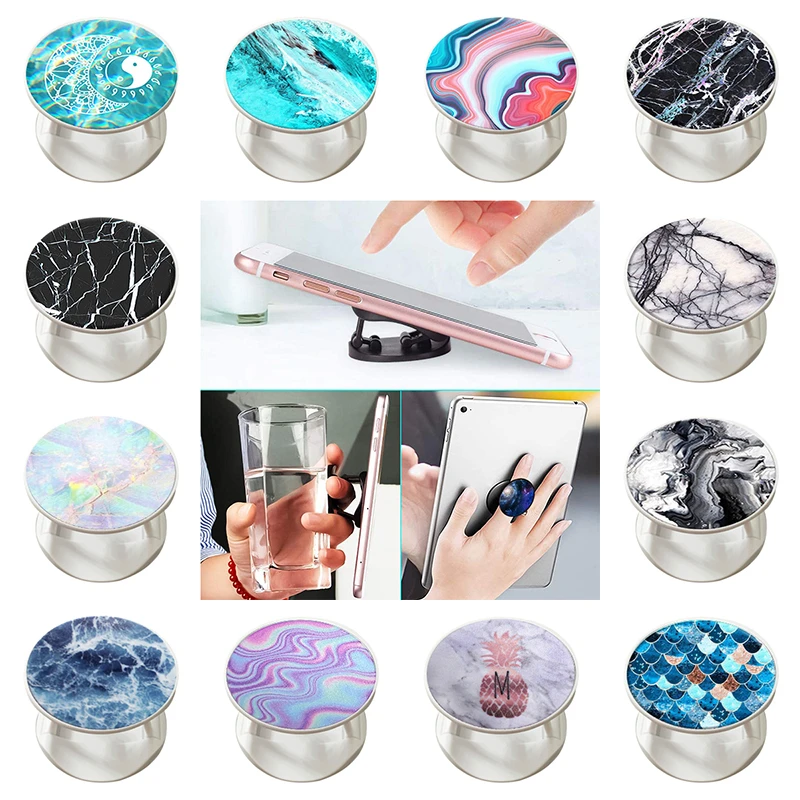 new popular marble phone holder support smartphone popping phone holder pocket socket stand for phones and ipad accessories free global shipping