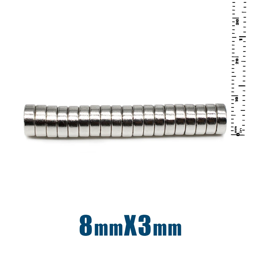 

20/50/100/150/200/300PCS 8x3 Small Round Rare Earth Magnets Strong 8x3mm N35 8mm x 3mm Permanent Neodymium Disc Magnets 8*3 mm