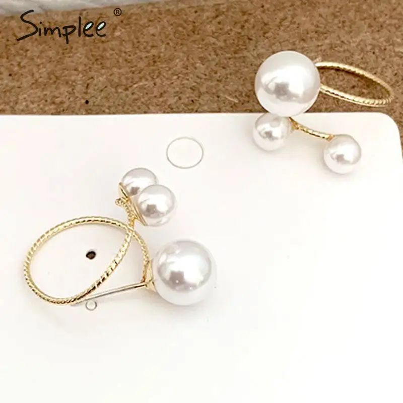 Simplee Vintage ювелирные изделия жемчужные серьги элегантные 3 круглые вечеринoe