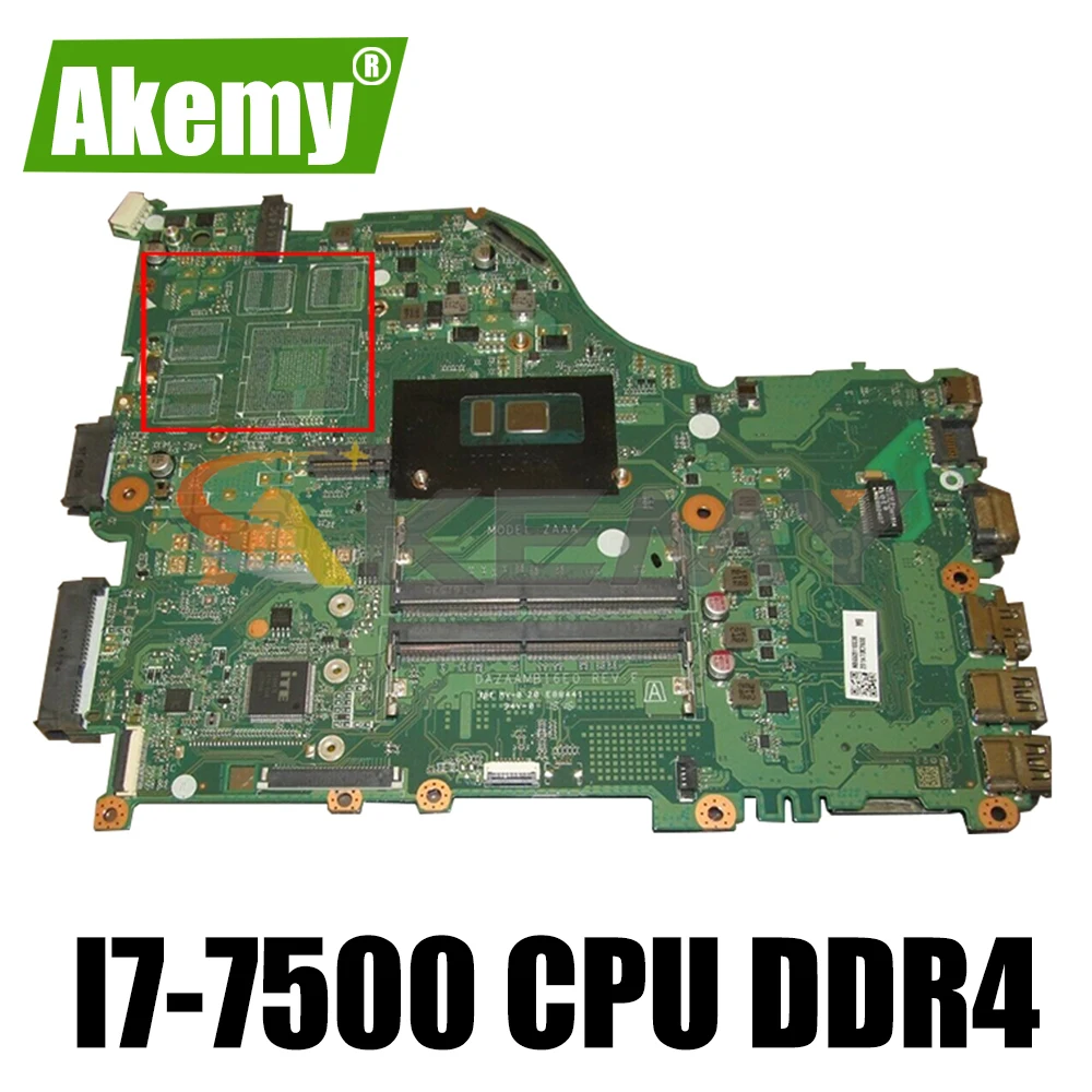 

Оригинальная материнская плата для ноутбука ACER Φ, ZAA X32 DAZAAMB16E0 MB с процессором I7-7500 DDR4 100%, полностью протестирована