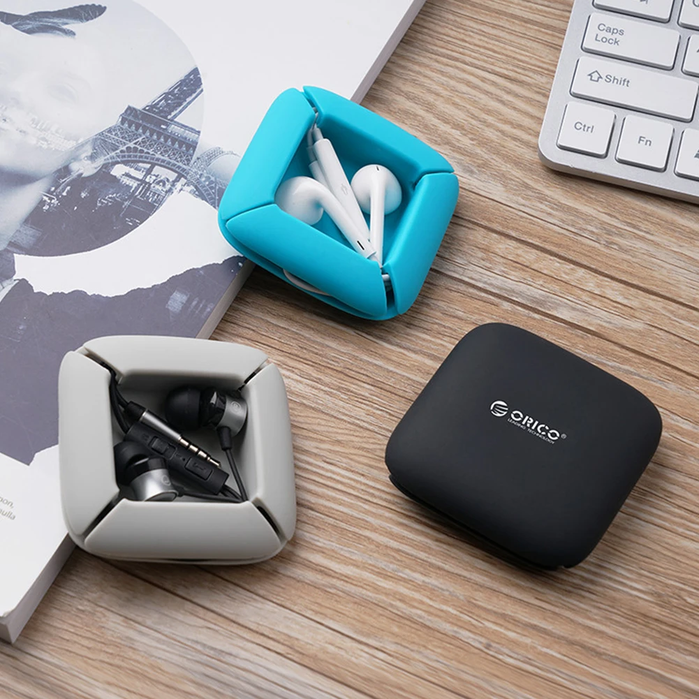 

Silicone Cable Winder Wire Organizer Desktop Office Cables Cord Holder Management for Headphone Earphone Data Cord