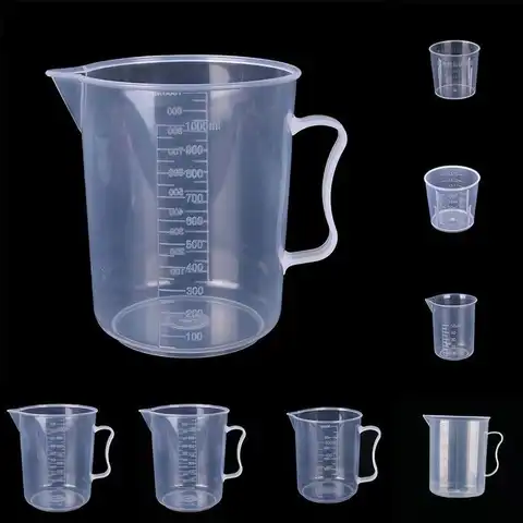 Силиконовые кухонные мерные чашки, прозрачная чашка для смешивания, контейнер для жидкости, набор силиконовых инструментов для изготовлен...
