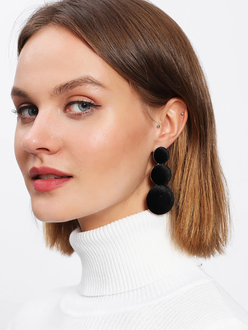 Женские Висячие серьги с полукруглой нитью помпонами и бусинами ювелирные