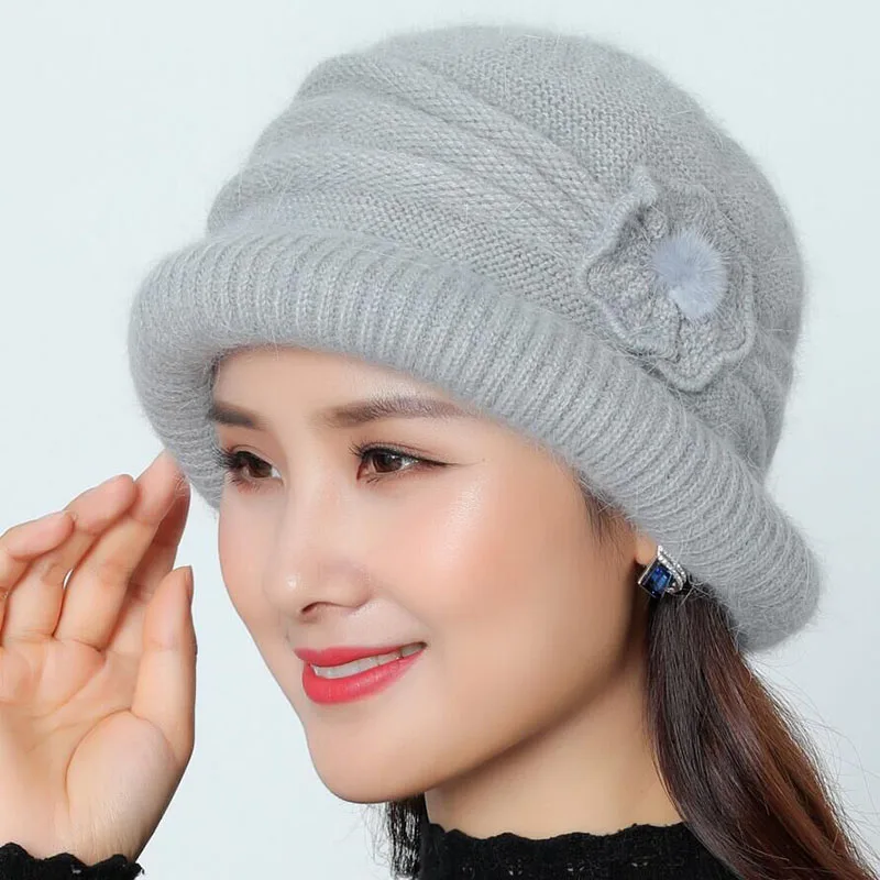 SUOGRY Hat Beanie Женская осенне-зимняя теплая шапка Лыжная шапочка Женская лыжная вязаная шапка полосатый капот Femme меховая женская шапка