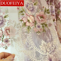 european romantic flowers embroidered curtains for living room bedroom window blind drapes wedding luxury curtain