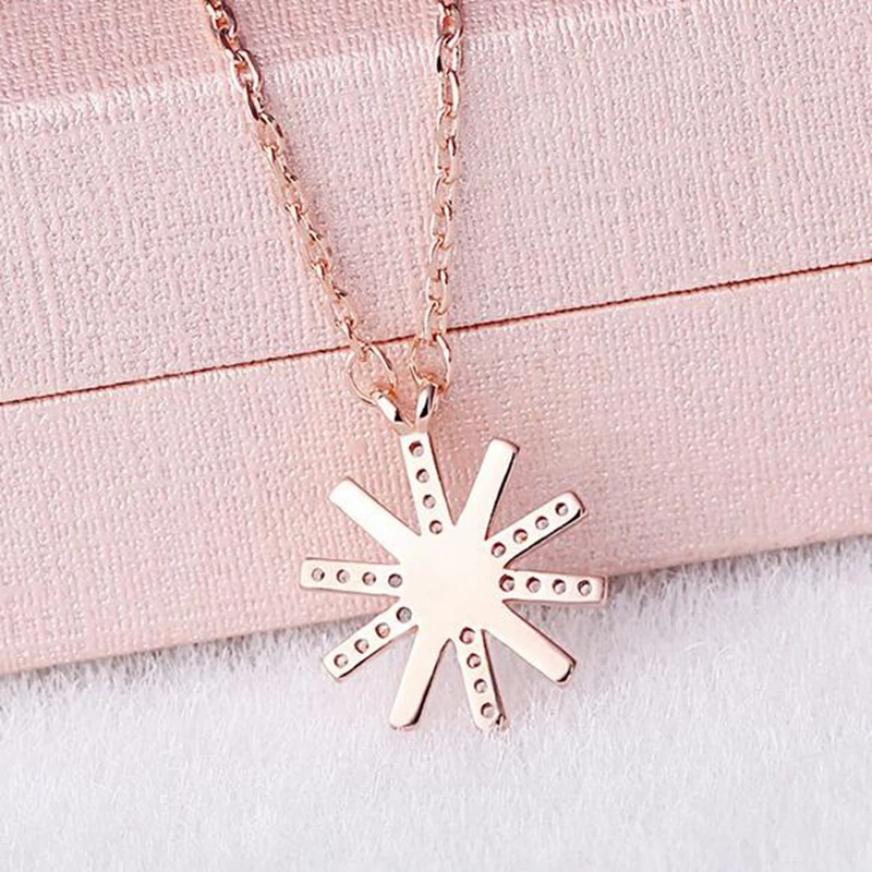 

OMHXZJ Wholesale Fashion Sweet Woman Girl Gift 18 Inch 45 CM Platinum Rose Gold Sunlight Sunflower Cross Chain Necklaces NK27