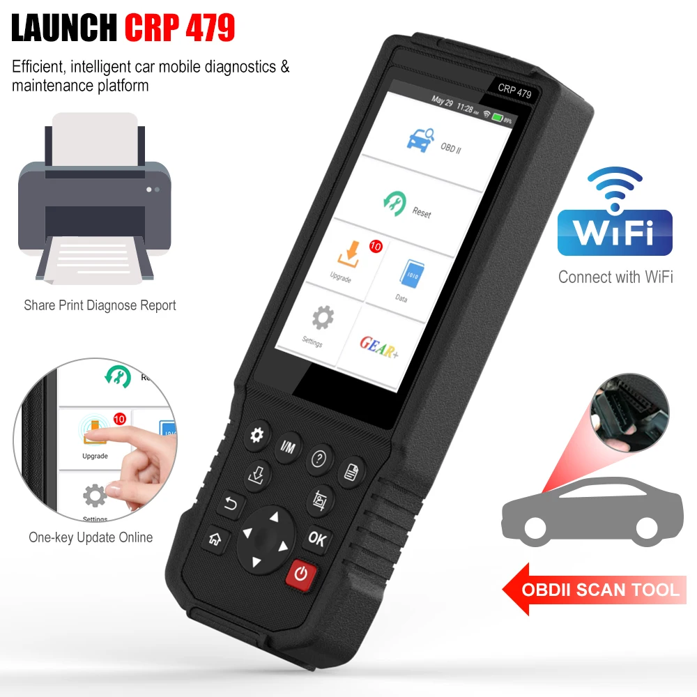 LAUNCH CRP479 Wi Fi Obd2 Автомобильный сканер считыватель кодов ABS EPB DPF Сброс масла IMMO