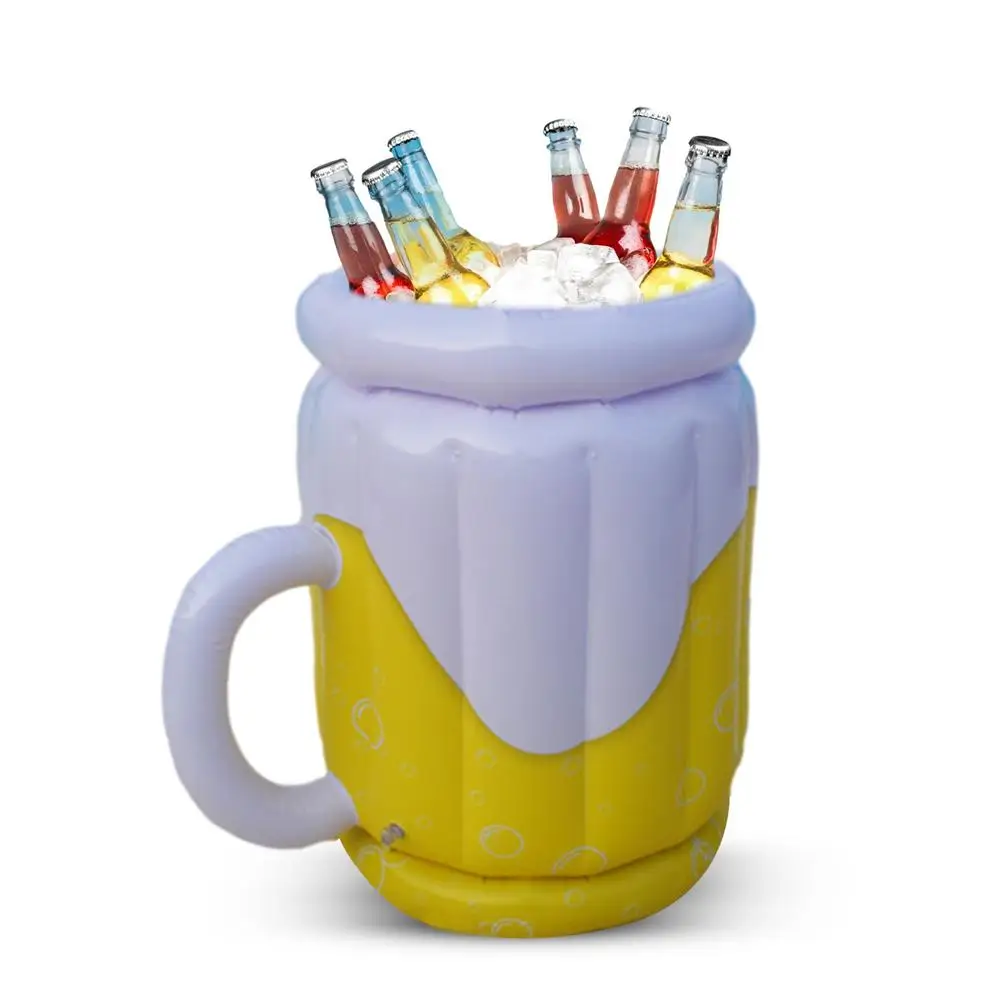 

Inflatable Beer Ice Bucket Ice Bar Drink Cup PVC Inflatable Lightweight Thickening Beer Storage Container For Pool Bar