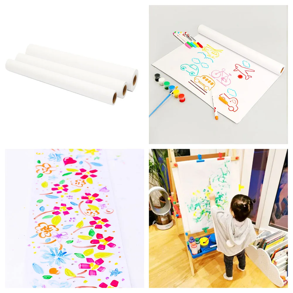 

Рулон Качественной белой бумаги для рисования 10 м, рулон рулона бумаги, перерабатываемые художественные принадлежности для детей, школьные...