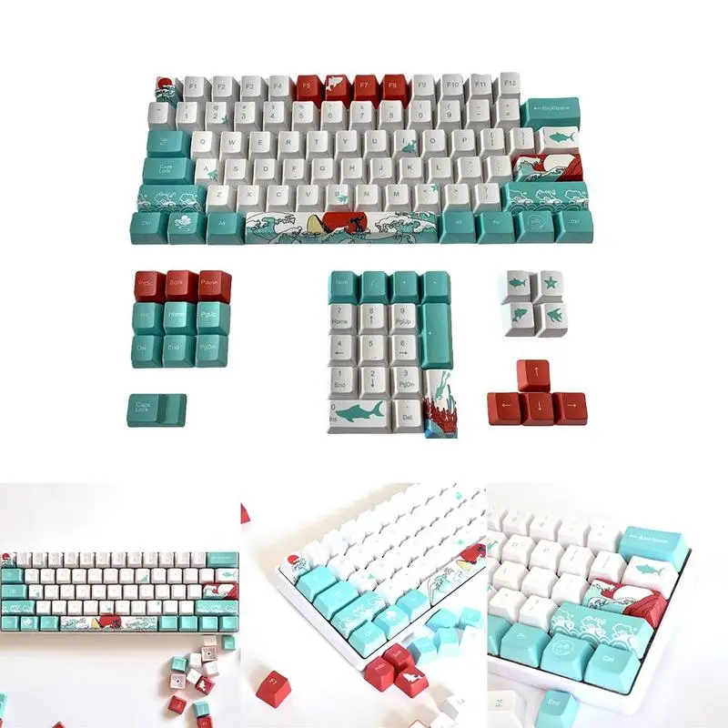 

New Coral Sea XDA Height Dye-sub keycaps PBT Key Caps 108 keys Full Set For Keyboard gift