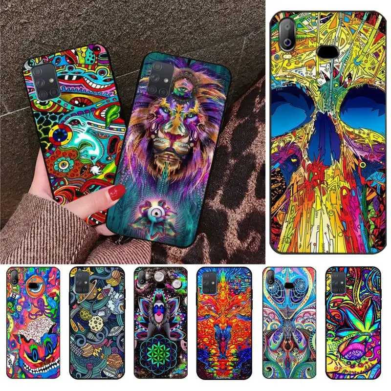 

CUTEWANAN Play Plus trippy Psychedelic lion eye Cartoon Phone Cover For Samsung A10 A20 A30 A40 A50 A70 A80 A71 A51 A6 A8 2018