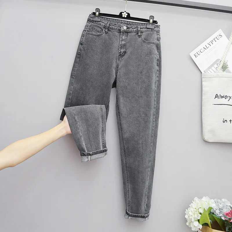 

2021 new basic high-quality large size jeans fat leggings women spring and summer elastic high-waisted pants