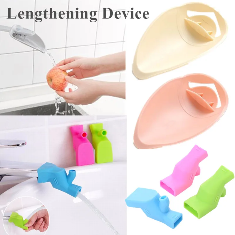 

6 Types Faucet Extender Silicone Plastic Children's Baby Hand Wash Aid Mouthwash Sink Extender Washing Bathroom Kitchen Device