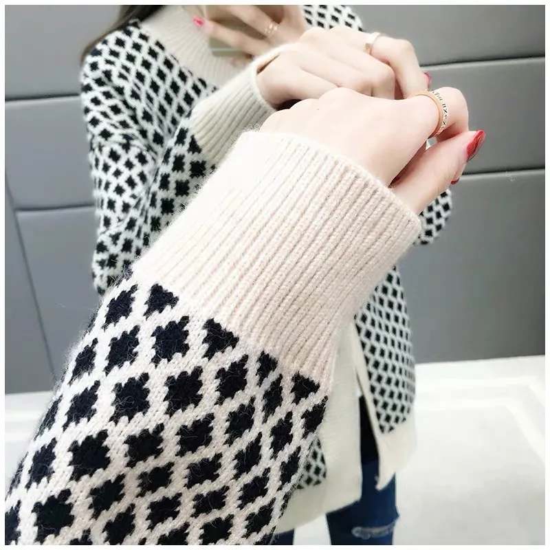 Осенне-зимний повседневный черный кардиган больших размеров женский новый