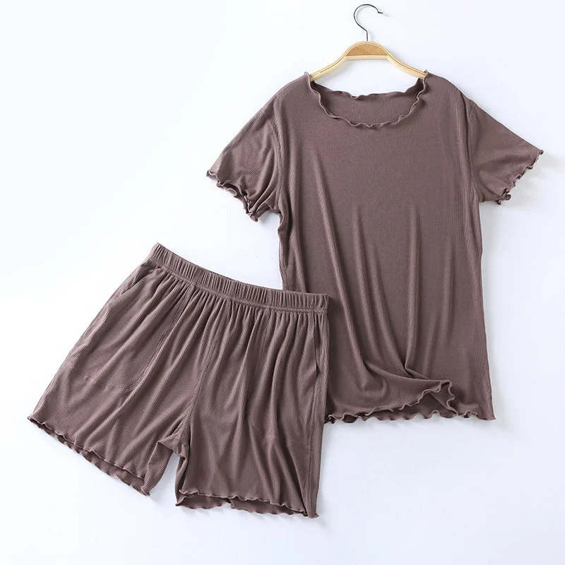 New Pyjama Pour Femme Short Sleeve Modal Sleepwear Set Large Size Pajamas Women Loungewear Home Clothes Korean Pijama Mujer 3XL