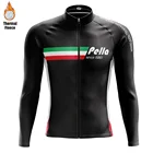 Зимняя велосипедная одежда Pella, Мужская термальная флисовая велосипедная куртка, рубашки для горного и шоссейного велосипеда, Теплые Топы с длинным рукавом, одежда для велоспорта, Майо