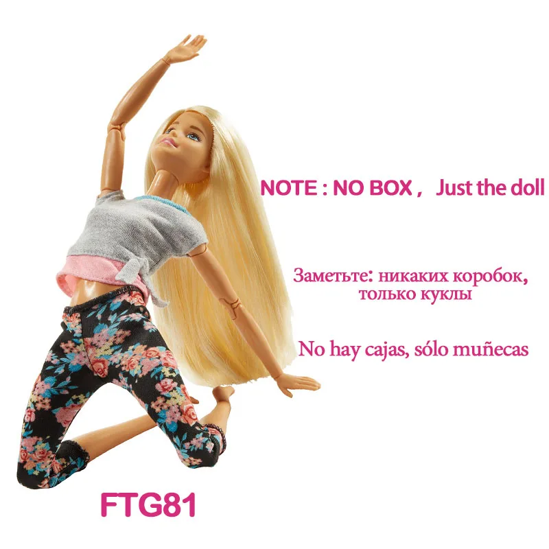 FTG81-NOBOX Оригинальные куклы для йоги, Барби, спортивный набор, все 22 сустава, куклы на день рождения, подарки для девочек, игрушки для детей, Boneca - Цвет: FTG81-NOBOX
