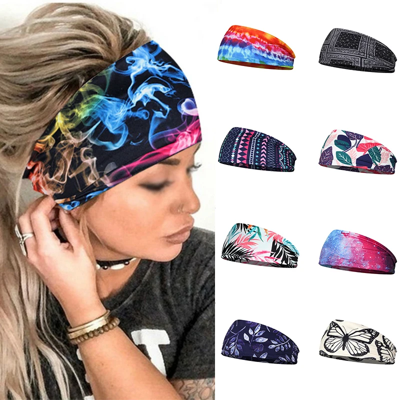 

Women Stretch Headpiece Print Headband Yoga Run Bandage Hair Bands Girl Wide Hair Bands Fashionturban Headwrap Hair Accessories