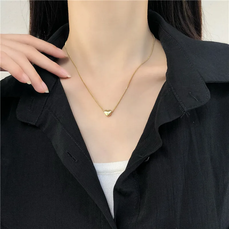 Корейская романтическая простая однотонная цепочка из сплава металлическая