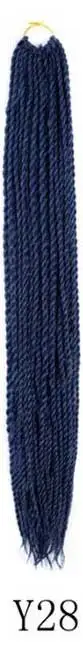 Qphair Ombre Сенегальские вьющиеся волосы крючком косы 24 дюйма 30 корней/упаковка синтетические плетеные волосы для женщин черные кроличьи волосы - Цвет: y28