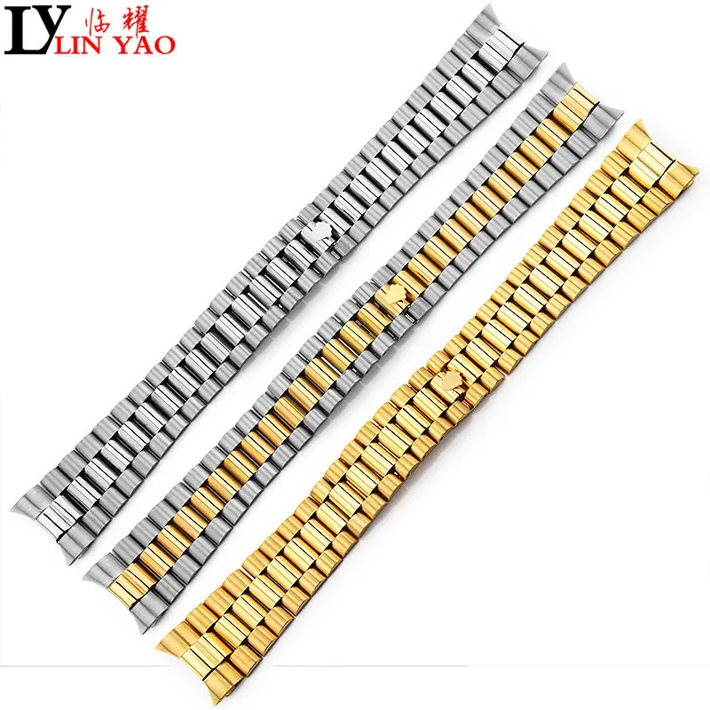 

Watch accessories 13/17/20 mm for water ghosts waterproof series with folding buckle men's steel strap watch band