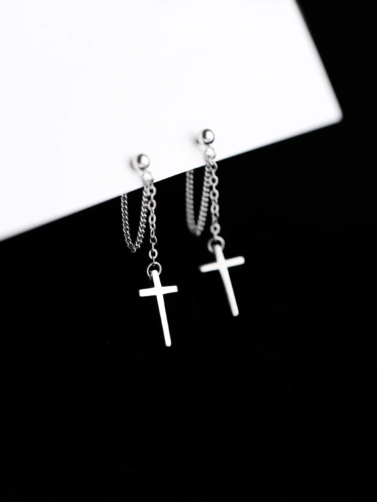 

Fashion Jewelry Drop Earrings Hot Selling Popular Design Metal Chain Cross Dangle Earrings For Women Girl Gifts