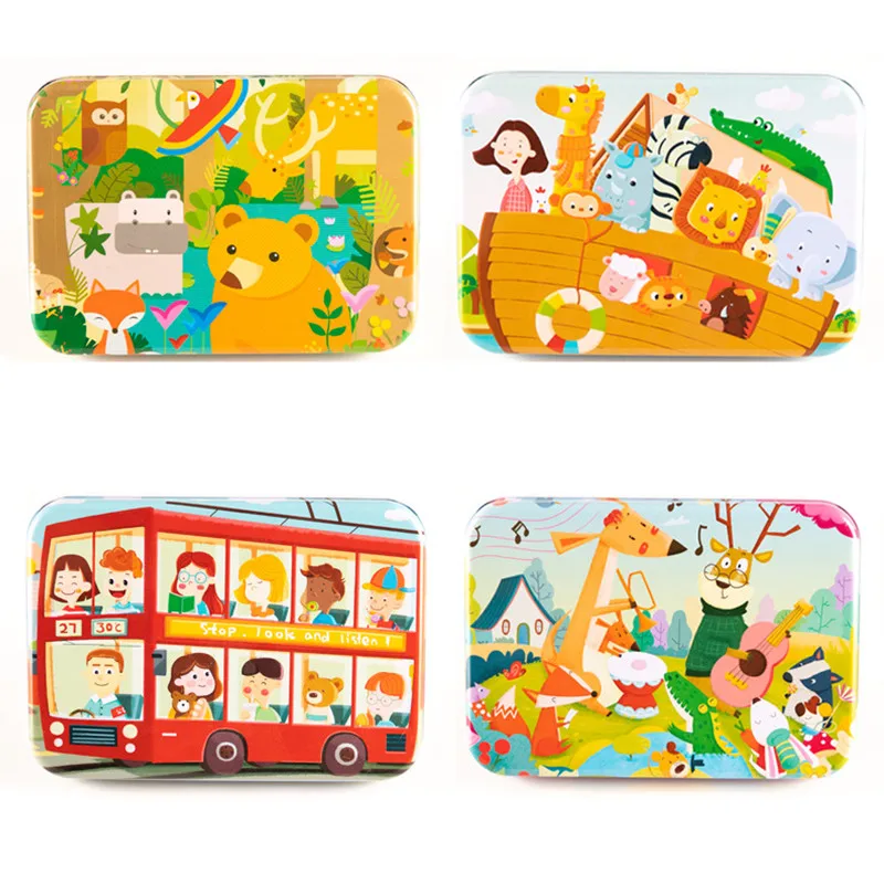 

Детский деревянный пазл 120 шт., Мультяшные деревянные головоломки, игрушка для детей, Обучающие игрушки, подарок