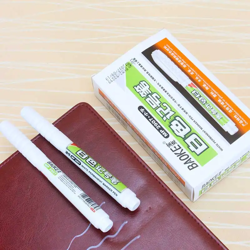 MP2907 белый маркер ручка масляная краска Перманентная для металла кожа ткань
