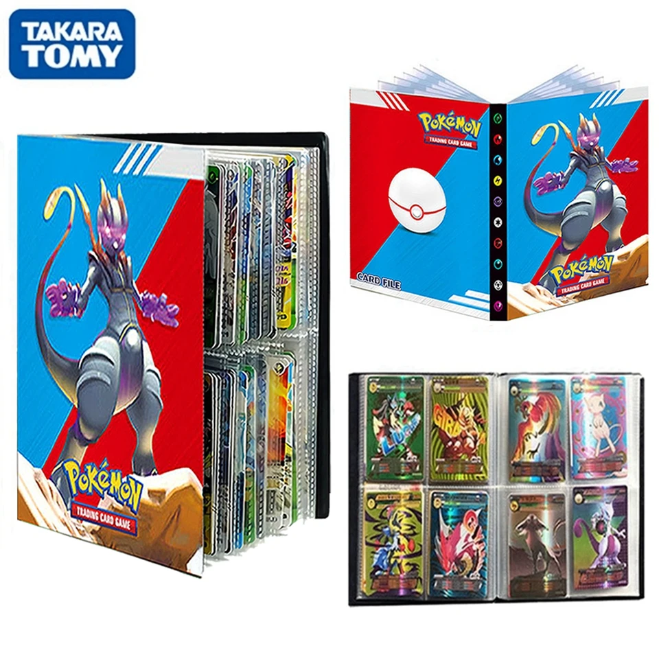 

TAKARA TOMY 240Pcs Pokemon Cards Album Book Cartoon Game Card Ex VMAX GX Capacity Collection Folder Anime Cool Binder Kids Toys