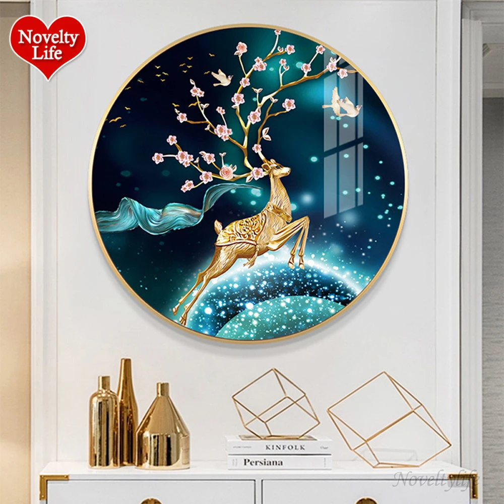 

5D Diy Diamond Embroidery Kit Animal Golden Sika Deer Full Drill Cross Stitch Diamond Painting Round Home Decor Needlework Gifts