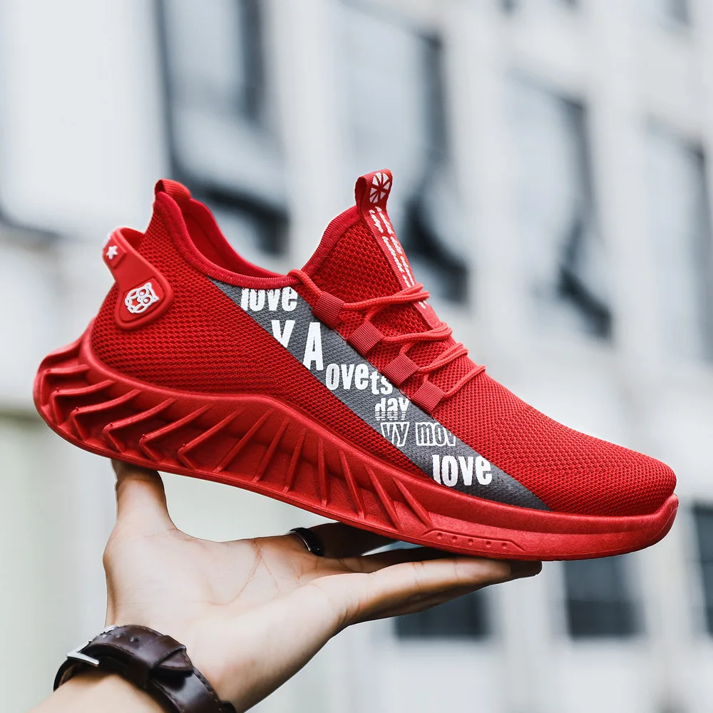 

Men's sports shoes casual shoes Korean students running shoes fashion flying shoes men running shoes