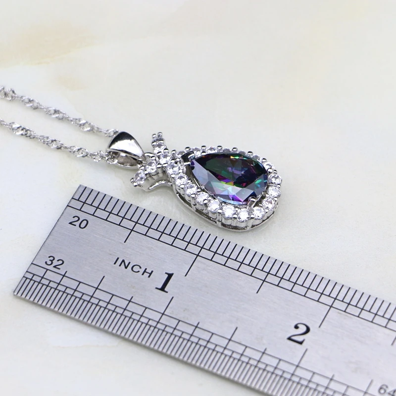 Женский комплект из колье серёг кольца и браслета серебра 925 пробы | Украшения