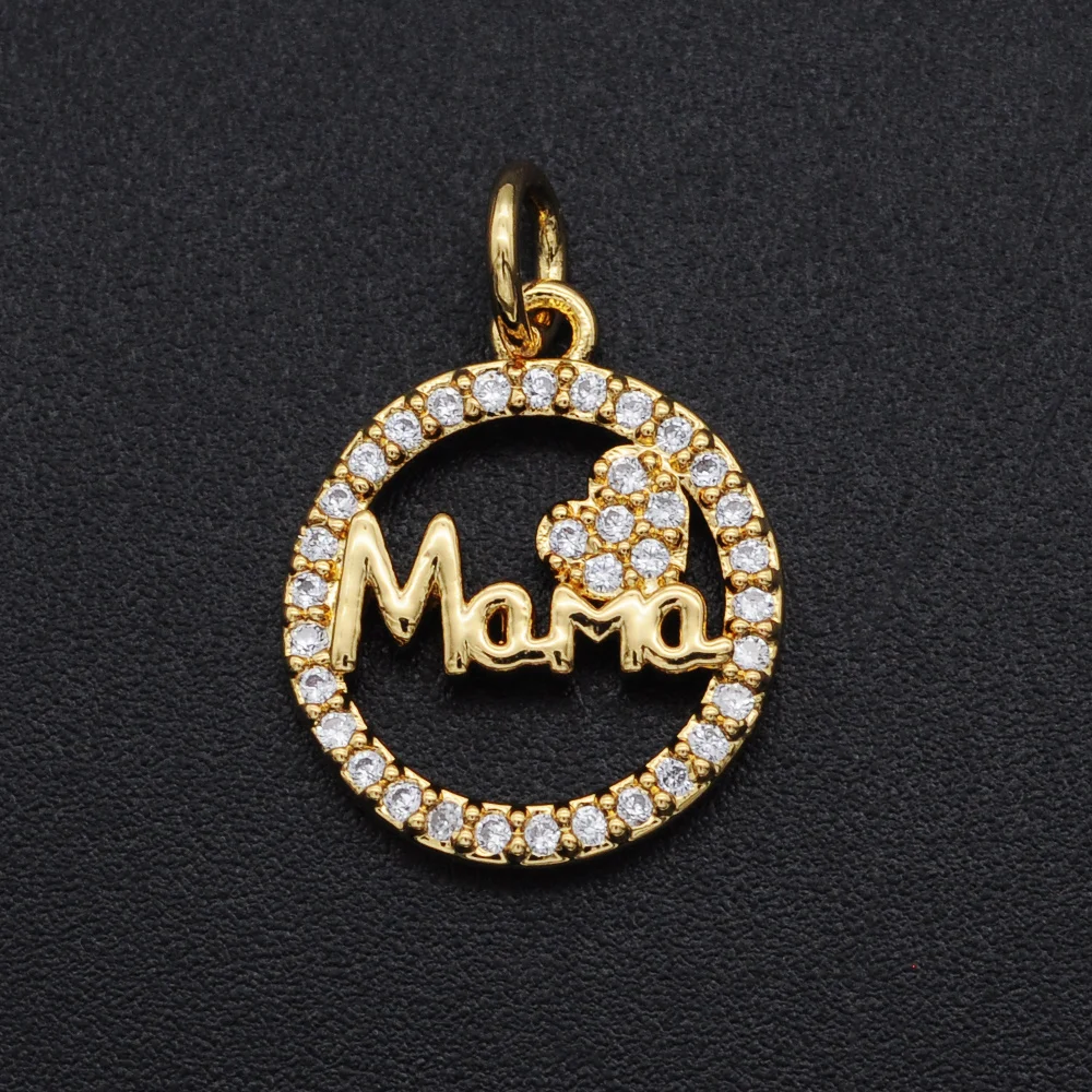 

13x16 CZ Zircon DIY Jewelry Mama Charm Pendant Wholesale Necklace Making Charms Fashion Jewellery Pendants Jewellery Accessories