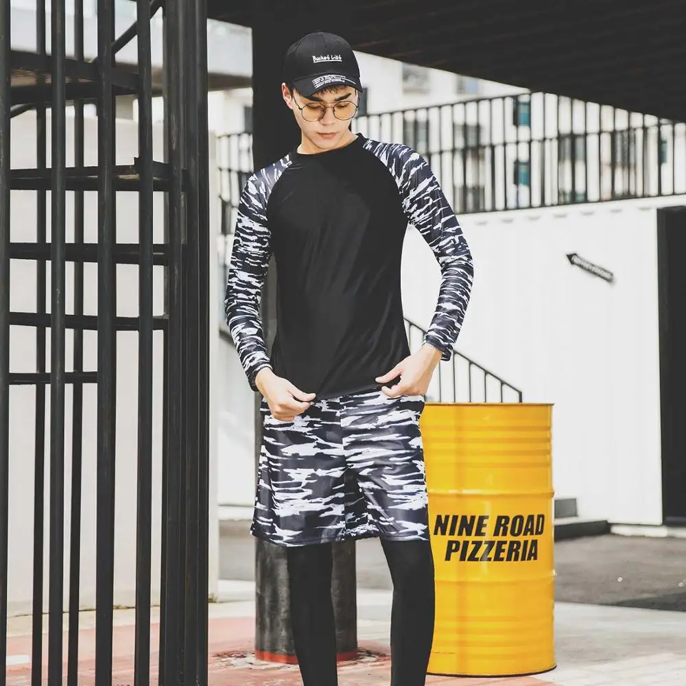 Мужской костюм для плавания с длинными рукавами Быстросохнущий купальный из