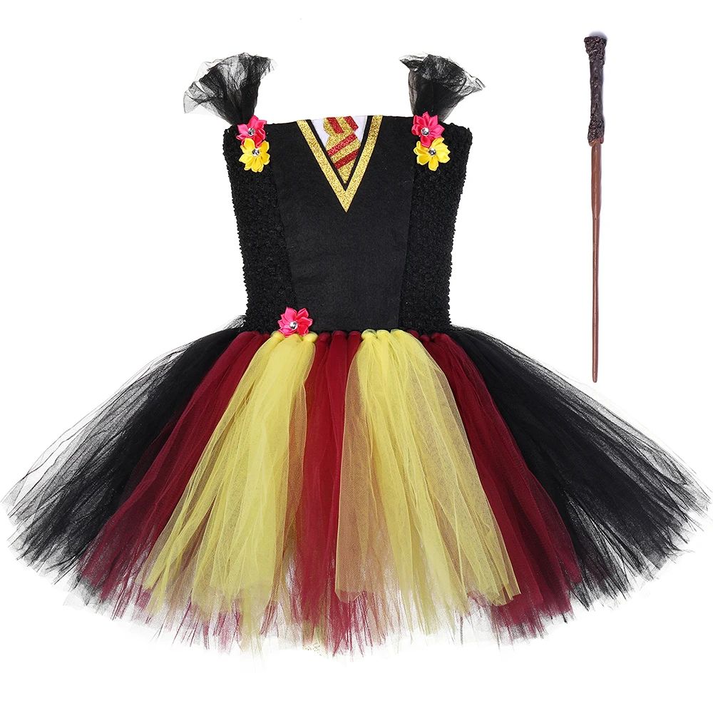 Harris Wizard Girls Tutu Dress with Magic Wand Kids Birthday Party Fancy Carnival Christmas Halloween Cosplay Costume | Детская одежда
