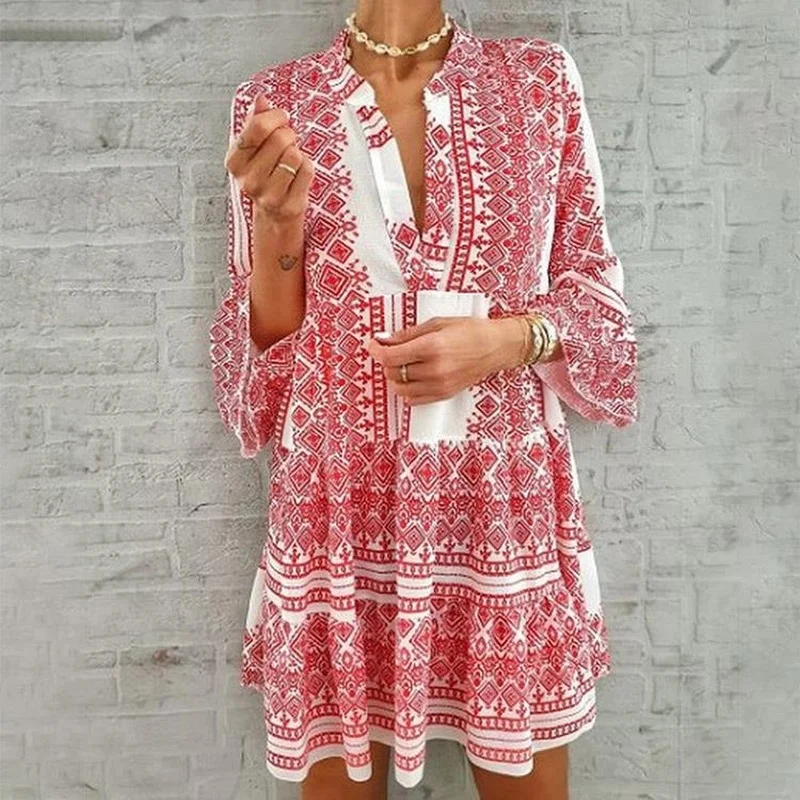 

Женское облегающее платье, платье с V-образным вырезом и принтом в европейском и американском стиле, 2021