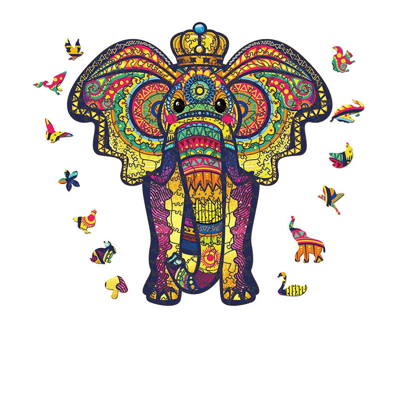 

Lion wolf shaped wooden puzzle irregular three dimensional Animal Puzzle wooden puzzle toys