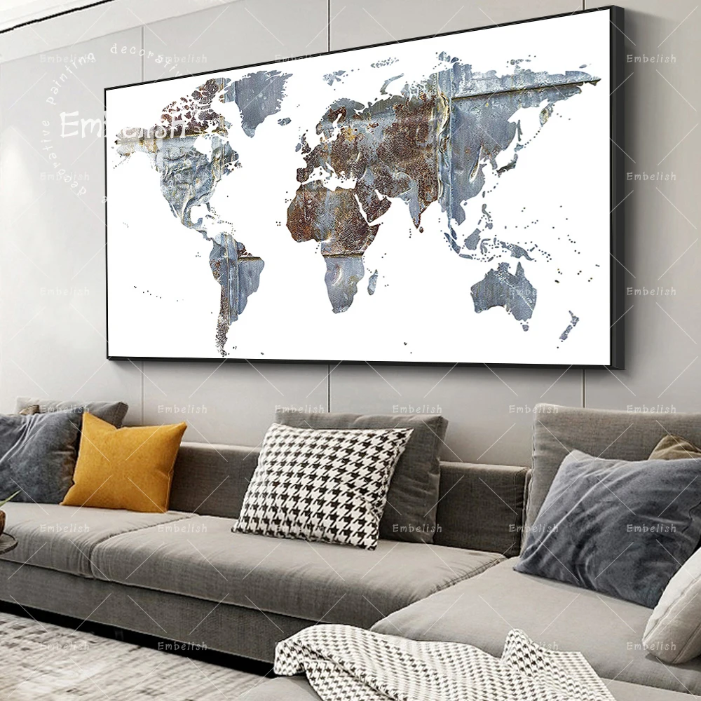 

1 Pieces Fashion World Map HD Print On Canvas Paintings For Living Room Modern Home Decor Pictures Wall Art Caudros Pictures