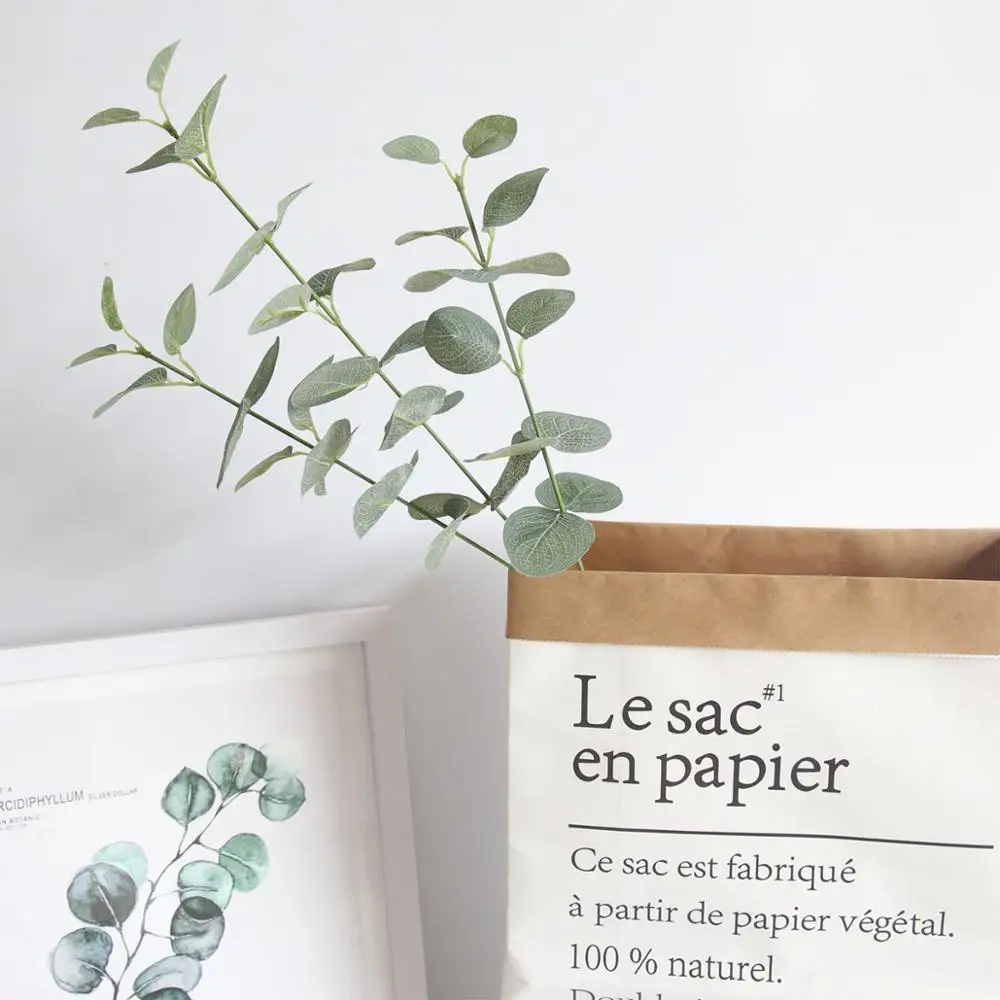 Зеленые искусственные листья большие эвкалипта настенный материал Декоративные