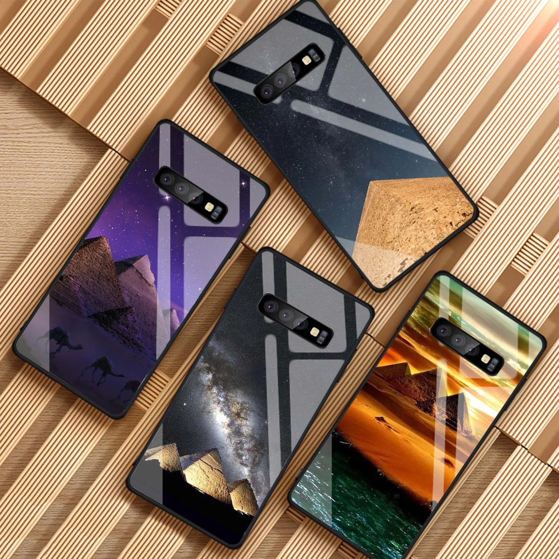 Чехол для телефона из закаленного стекла с египетскими пирамидами Samsung Galaxy S8 S9 S10