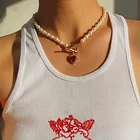 Ожерелье-чокер женское, Жемчужное, с Красным бриллиантом, рубиновые ожерелья, 2021