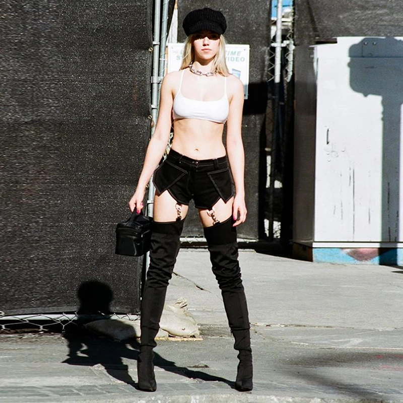 Kpop корейские знаменитые уличные сексуальные с высокой талией в стиле хип-хоп