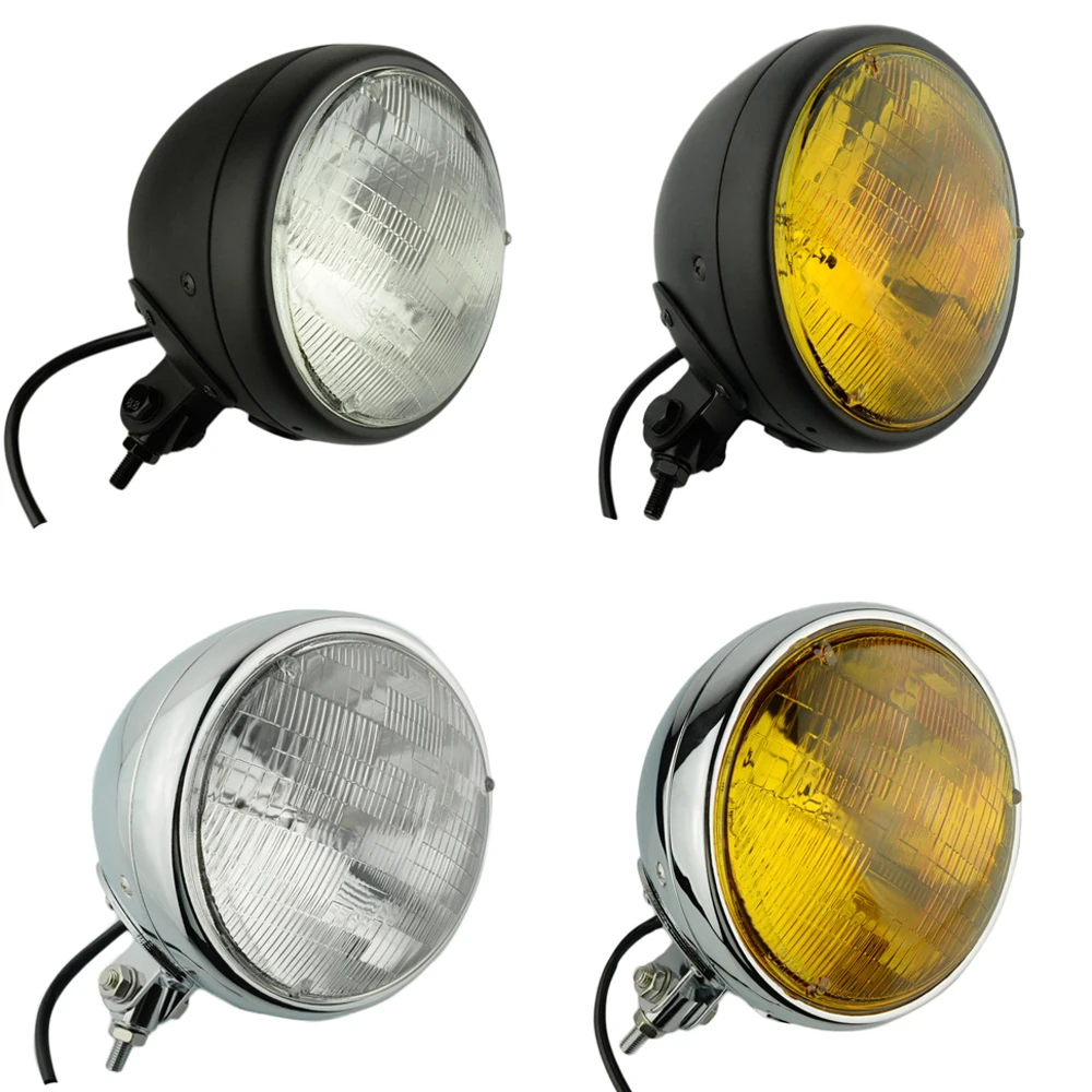 Винтажная фара с креплением снизу 7 дюймов Универсальный мотоциклетный