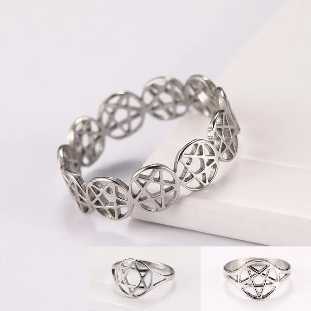 Fishhook Wicca Болгария панк пентаграмма викингов из нержавеющей стали большое кольцо