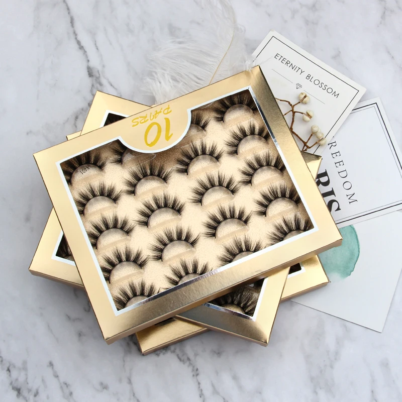 

3/10 pairs 3D mink lashes fluffy dramatic false eyelash extension natural long mink eyelashes Winged cilios Eye Lashes Makeup