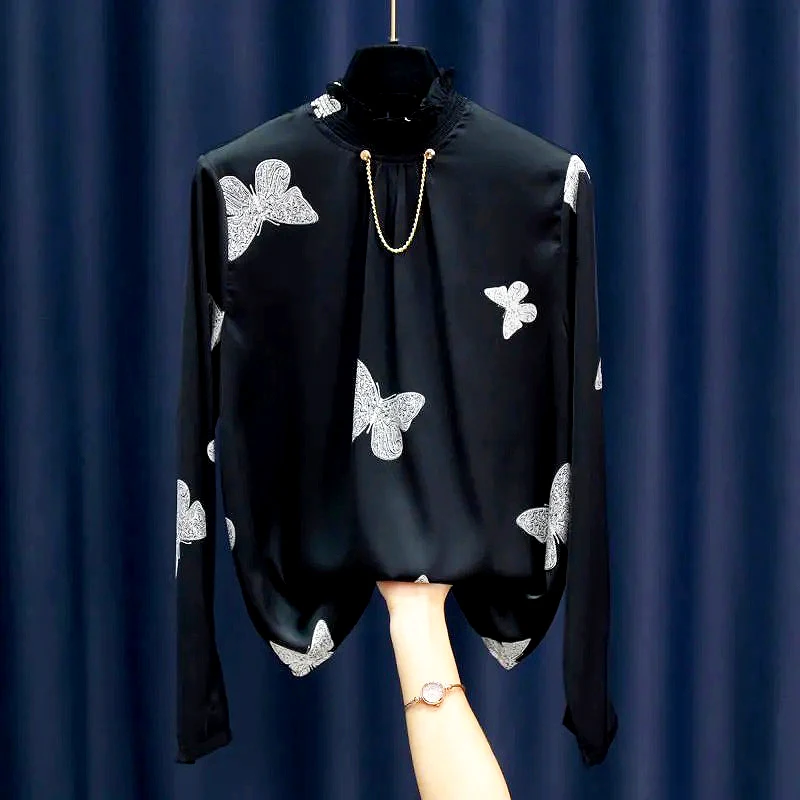 

Chic Long Sleeve Blouses Women's Shirt Elegance Ladies Print Shirt New Spring Autumn Woman Blouses And Shirts Clothing LS041