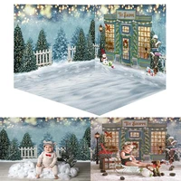 winter snow christmas photo background christmas house pine forest photography backdrop glitter bokeh winter snowflake backdrops