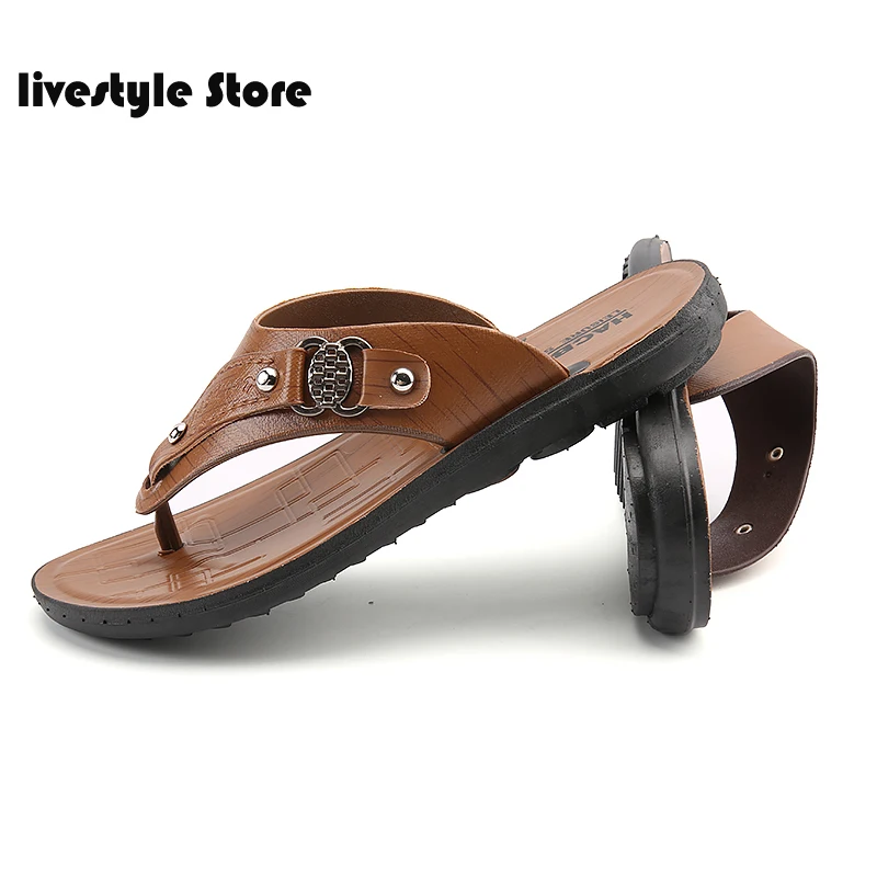 

2021 New Arrival Summer Men Flip Flops High Quality Beach Sandals Non-slip Male Slippers Casual Shoes Soft Flats