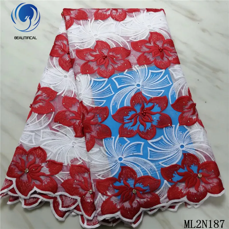 Красивые африканские кружевные ткани красивая вышивка орхидеи тюль с бусинами