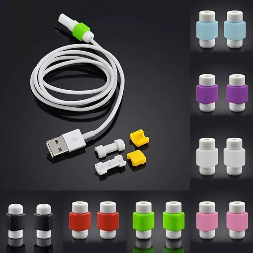 

USB Cable Protector Earphone Wire Cord Protection Cover Random Color Data Charger Earphone Cable Cover Protective Sleeve